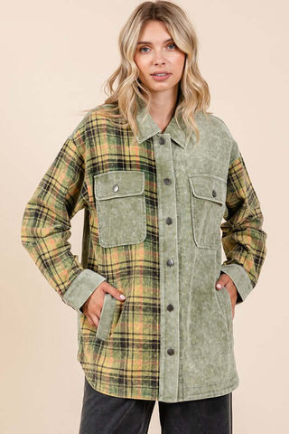 Mittoshop Plaid Button Down Drop Shoulder Jacket - 1985 the VAULT Boutique