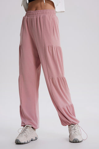 Basic Bae Drawstring Elastic Waist Ruched Joggers - 1985 the VAULT Boutique