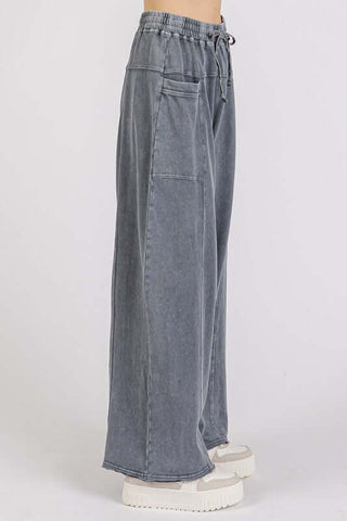 Mittoshop Mineral Wash Elastic Waist Barrel Leg Baggy Pants - 1985 the VAULT Boutique