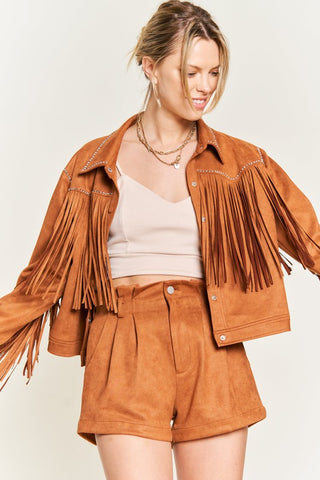 Suede Studded Fringe Jacket - 1985 the VAULT Boutique