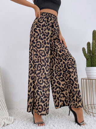 Printed Elastic Waist Wide Leg Pants - 1985 the VAULT Boutique