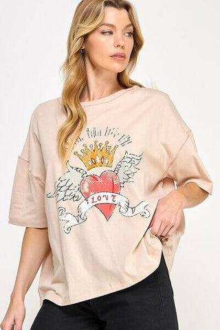 SAGE+FIG Love-Inpired Graphic Oversized T-Shirt - 1985 the VAULT Boutique