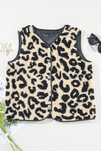 Leopard Button Up Vest Coat - 1985 the VAULT Boutique