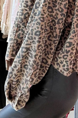 Leopard Button Down Long Sleeve Jacket - 1985 the VAULT Boutique