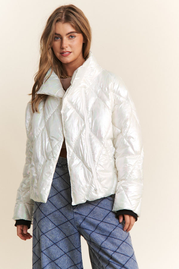 J.NNA Quilted Mock Neck Puffer Jacket - 1985 the VAULT Boutique