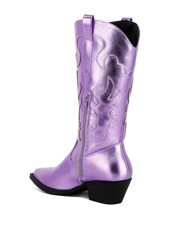 Cowby Metallic Faux Leather Cowboy Boots - 1985 the VAULT Boutique