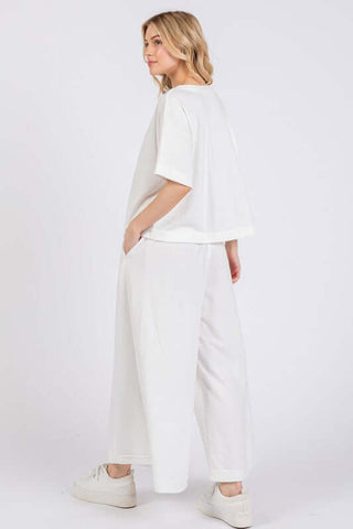 Ces Femme Half Button Half Sleeve Top and Pants Set - 1985 the VAULT Boutique