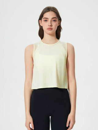 Millennia Round Neck Cropped Active Tank - 1985 the VAULT Boutique