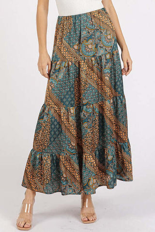 Mittoshop Paisley Patchwork Print Satin Maxi Skirt - 1985 the VAULT Boutique