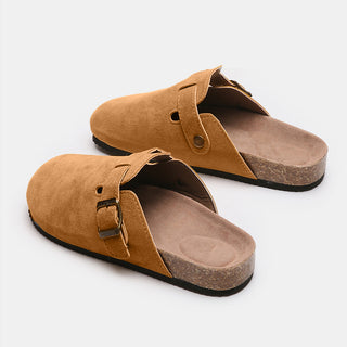 Suede Closed Toe Buckle Slide - 1985 the VAULT Boutique