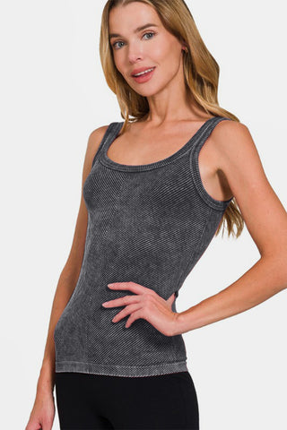 Zenana Ribbed Scoop Neck Tank - 1985 the VAULT Boutique