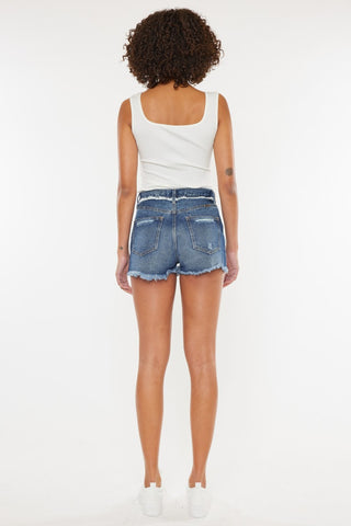 Kancan Distressed Button Fly Denim Shorts - 1985 the VAULT Boutique