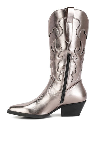 Cowby Metallic Faux Leather Cowboy Boots - 1985 the VAULT Boutique