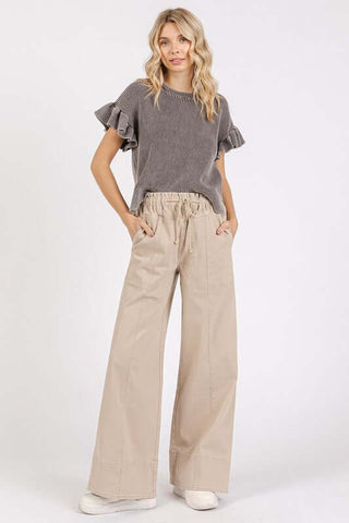 Mittoshop Mineral Wash Elastic Wide Leg Pants - 1985 the VAULT Boutique