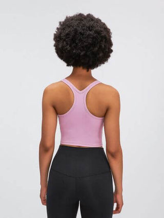 Millennia Scoop Neck Active Tank with Detachable Chest Pads - 1985 the VAULT Boutique