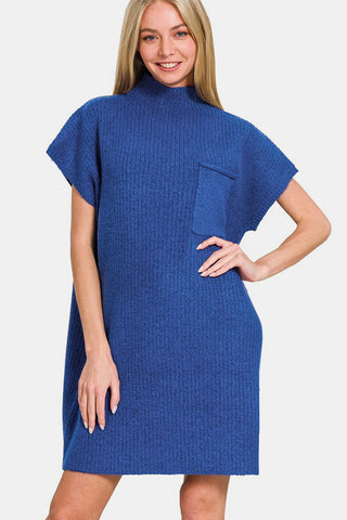 Zenana Short Sleeve Sweater Mini Dress - 1985 the VAULT Boutique