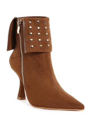 Piccini Stud Embellished Foldover Heel Boots - 1985 the VAULT Boutique