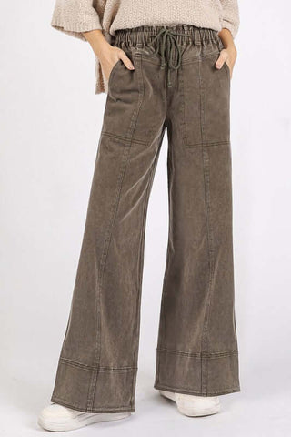 Mittoshop Mineral Wash Elastic Wide Leg Pants - 1985 the VAULT Boutique