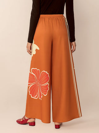 Printed Elastic Waist Wide Leg Pants - 1985 the VAULT Boutique