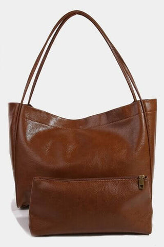 Fame Faux Leather Tote Bag - 1985 the VAULT Boutique