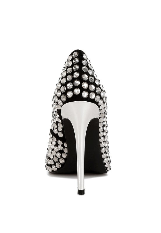 Super Fan Diamante Embellished Stiletto Pumps - 1985 the VAULT Boutique