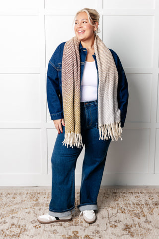 Cold Front Fringe Scarf in Blue and Green - 1985 the VAULT Boutique