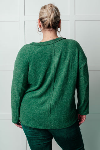 Simple Silhouette Brushed Hacci Sweater in Dark Green - 1985 the VAULT Boutique