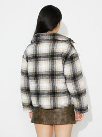 Plaid Zip Up Long Sleeve Jacket - 1985 the VAULT Boutique