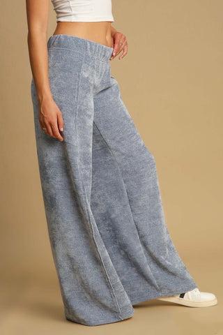 Umgee Elastic Waist Wide Leg Pants - 1985 the VAULT Boutique