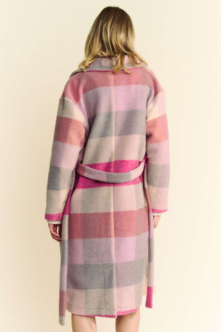 Davi & Dani Tied Color Block Collared Neck Coat - 1985 the VAULT Boutique