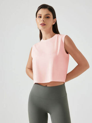 Millennia Round Neck Cropped Active Tank - 1985 the VAULT Boutique