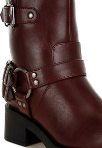 Caribou Harness Detail Biker Boots