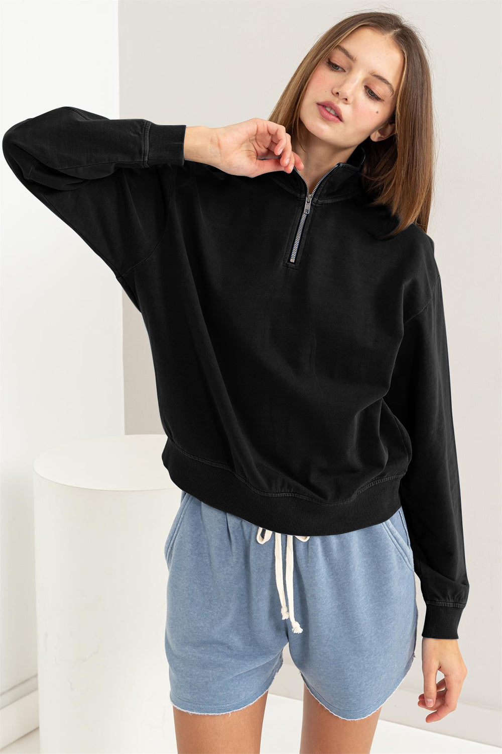 HYFVE Half Zip Drop Shoulder Sweatshirt - 1985 THE VAULT