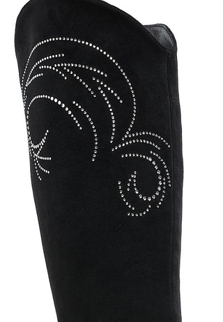 Becks Rhinestone Patterned Calf Boots - 1985 the VAULT Boutique