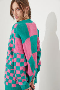 CHECKERED OVERSIZED SWEATER - 1985 the VAULT Boutique