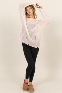 HYFVE Distressed Long Sleeve Knit Top - 1985 the VAULT Boutique