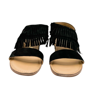 Fringe Star Sandal in Black - 1985 the VAULT Boutique