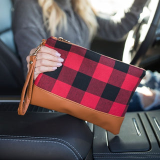 Buffalo Plaid Wristlet Clutch Bag - 1985 the VAULT Boutique