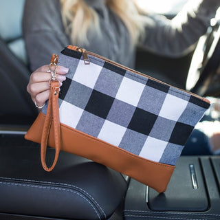 Buffalo Plaid Wristlet Clutch Bag - 1985 the VAULT Boutique