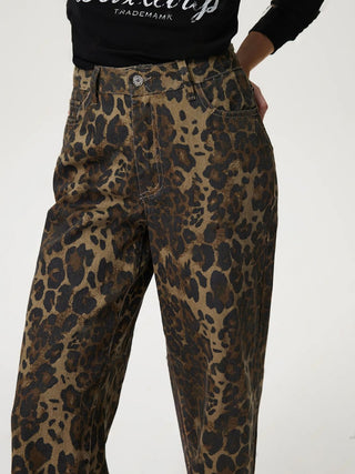 Leopard Straight Jeans with Pockets - 1985 the VAULT Boutique