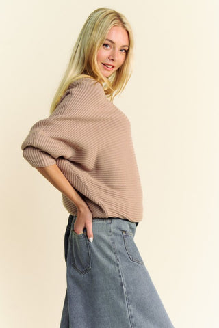 Davi & Dani Round Neck Batwing Sleeve Sweater - 1985 the VAULT Boutique