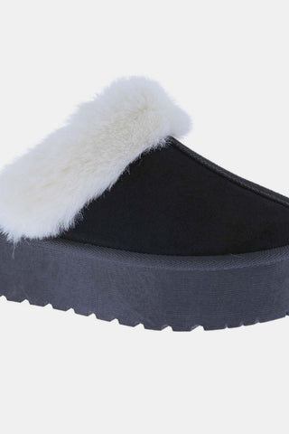 Weeboo Thick Bottom Fur Trim Snow Slippers - 1985 the VAULT Boutique