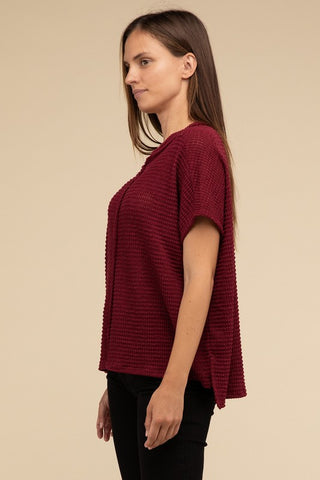 Dolman Short Sleeve Jacquard Sweater - 1985 the VAULT Boutique