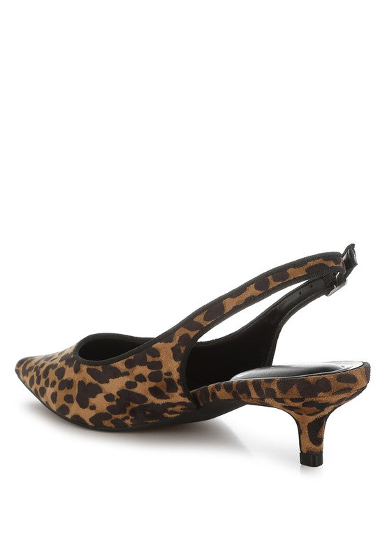 Jahzara Slingback Kitten Heel Sandals - 1985 the VAULT Boutique