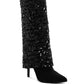 Sin City Sequinned Fold-Over Calf Boots - 1985 the VAULT Boutique