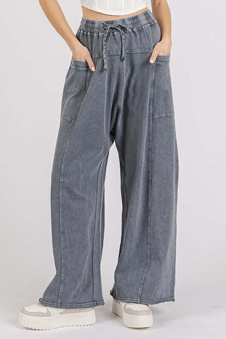 Mittoshop Mineral Wash Elastic Waist Barrel Leg Baggy Pants - 1985 the VAULT Boutique