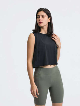 Millennia Round Neck Cropped Active Tank - 1985 the VAULT Boutique