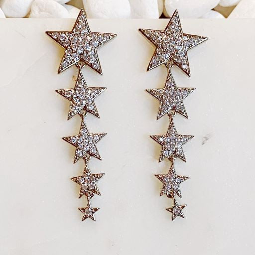 Five Star Dangle Down Earrings - 1985 the VAULT Boutique