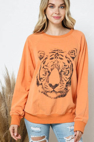 French Terry Tiger Studded Star Graphic Sweatshirt - 1985 the VAULT Boutique