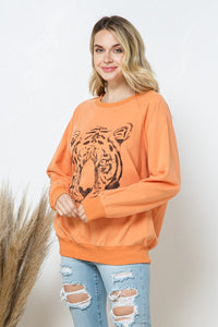 French Terry Tiger Studded Star Graphic Sweatshirt - 1985 the VAULT Boutique